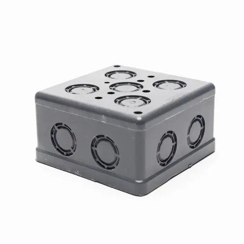CAJA CUADRADA PVC 4X4'' GRIS AMANCO