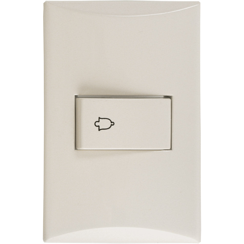 1002V – Pulsante para Timbre Plata Marfil