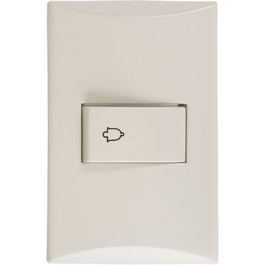 1002V – Pulsante para Timbre Plata Marfil