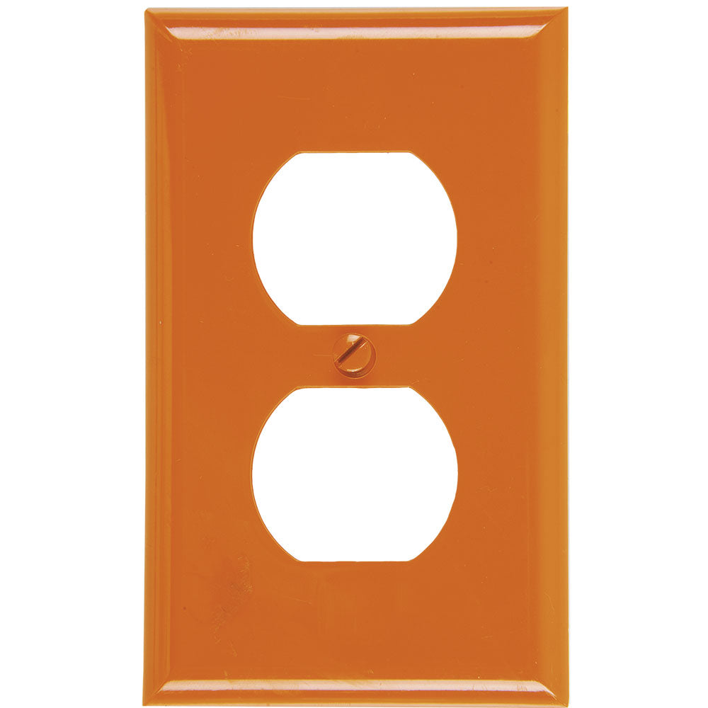 2132RN - Placa Toma Doble, Plástica Naranja