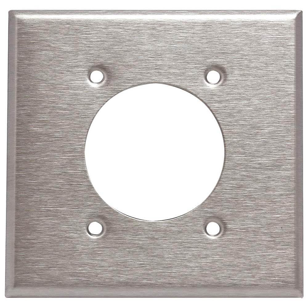 327A - Placa Metálica para Toma 30A/50A, Acero Inóxidable