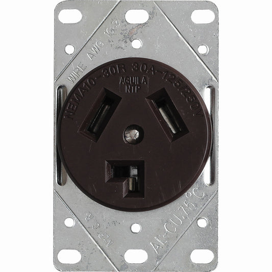 38B - Toma de Empotrar, 30A, 125/250V~, 3P-3W, NEMA 10-30R
