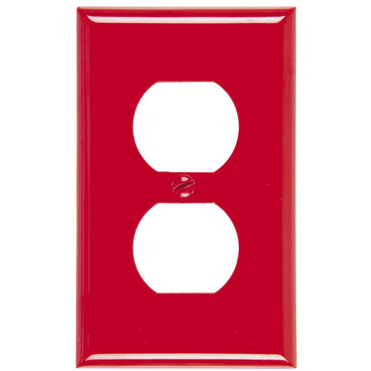 2132RD - Placa Toma Doble, Plástica Roja