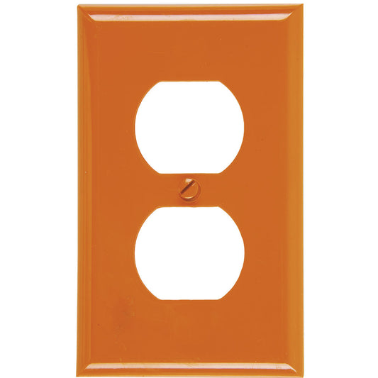 2132RN - Placa Toma Doble, Plástica Naranja