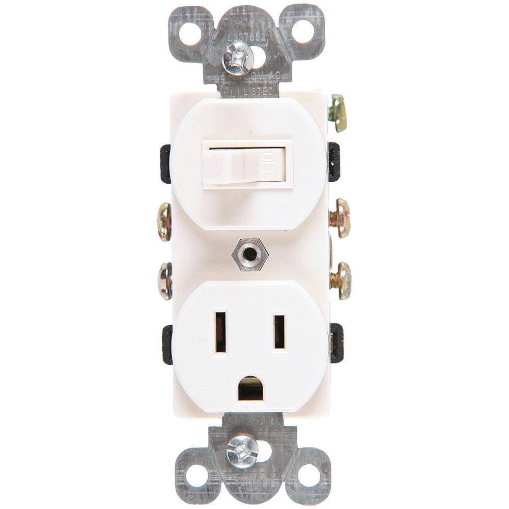274W - Combinación Toma e Interruptor de Palanca Blanco