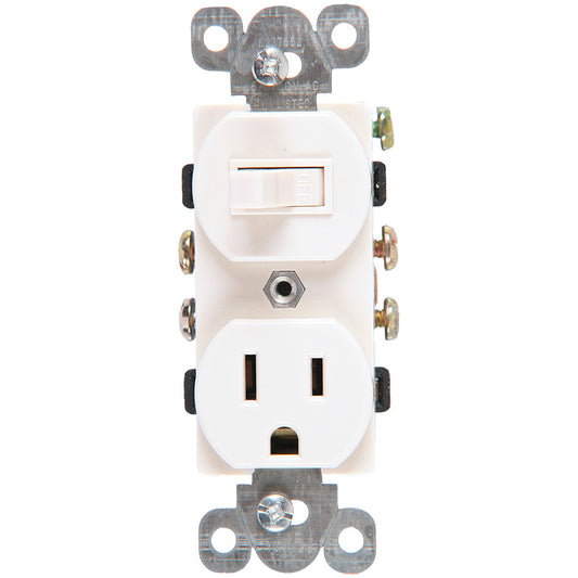 274W - Combinación Toma e Interruptor de Palanca Blanco
