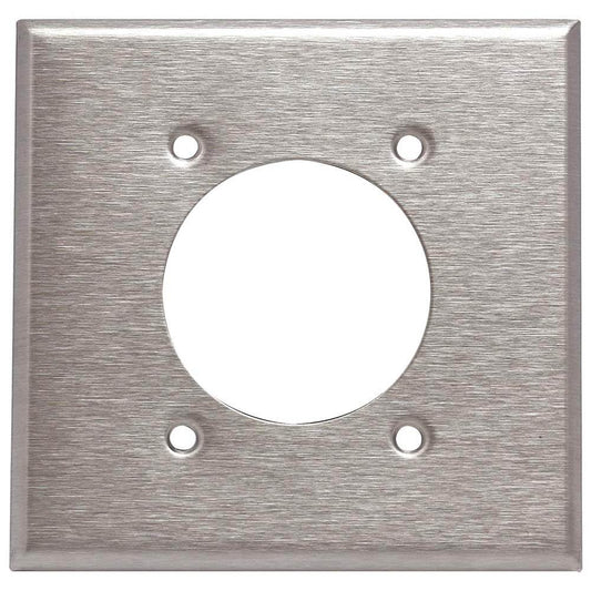 327A - Placa Metálica para Toma 30A/50A, Acero Inóxidable