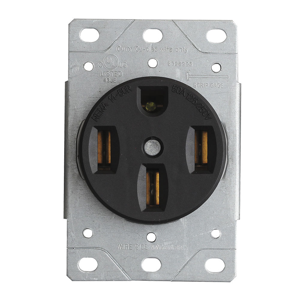 1258 - Toma de Empotrar, 50A, 125/250V~, 3P-4W, NEMA 14-50R